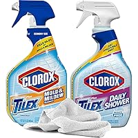 Bundle - 1 Tile Mold & Mildew Remover with Bleach, 32oz + 1 Daily Shower Cleaner, 32oz | Combo Pack for Bathroom - Bath Cleaning for Tile, Grout, Tub, Glass, Floor, Vanity