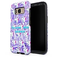 Compatible with Samsung Galaxy S8 Case Leave Me Alone Trippy Pastel Unicorn Aesthetic Rainbow Holographic Vaporwave Funny Quote Shockproof Dual Layer Hard Shell + Silicone Protective Cover