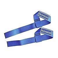 IronMind Strong-Enough Lifting Straps (Pair) - Blue Nylon Wrist Wraps for Weightlifting, Deadlifts, Strength Training
