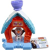 Fisher-Price Little People Toddler Toy Disney Frozen Olaf’s Cocoa Café Portable Playset with Figure for Ages 18+ Months