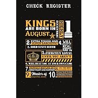 Check Register :Birthday Gifts - Kings Are Born In August: Gifts for Girls:Simple Check Register Checkbook Registers Check and Debit Card Register 6 ... Ledgers Account Tracker Check Log Book,Birth