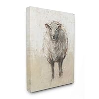 Stupell Industries Minimal Sheep Painting Beige Tan Farm Animal Canvas Ethan Harper Wall Art, 16 x 20