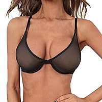 Cami Everyday Bras for Women Soft Training Mesh Pushup Smoothing Underwire Workout Silky Lightly