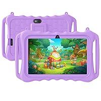 Kids Tablet, 7 inch Android Tablet, 6GB(2+4) RAM 32GB ROM 128GB Expand, Toddler Tablet with WiFi, Bluetooth, Parental Control, Dual Camera, GPS (Light Purple)