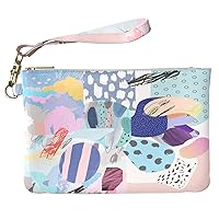 Makeup Bag 9.5 x 6 inch Drawing Cosmetic Modern Cute Storage Simple Portable Organizer Design Purse Pouch Decorated Print PU Leather Toiletry Zipper Travel Case Art Pattern Strap Accessories