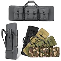 DULCE DOM 32/36/42/48 inch Double Rifle Case Soft Bag Gun Case, Perfect for Rifle Pistol Firearm Storage and Transportation, All Around Shooting Range Tactical Rifle Backpack, Indoor Outdoor