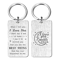 I Love You to The Moon & Back Keychain Gifts for Her Wife Girlfriend, Anniversary Valentine's Day Mother's Day Christmas Gifts for Her
