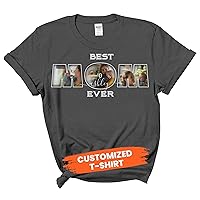 Best Mom Ever Family Photo Collage T-Shirt on Mother's Day with Customizable 3 Photos of Special Moment with Mom