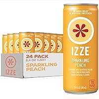 IZZE Sparkling Juice, Peach, No Added Sugars, No Preservatives, Non-GMO, 8.4 Fl Oz Can (Pack of 24)