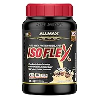 ALLMAX ISOFLEX Whey Protein Isolate, Blueberry Muffin - 2 lb - 27 Grams of Protein Per Scoop - Zero Fat & Sugar - 99% Lactose Free - Gluten Free & Soy Free - Approx. 30 Servings