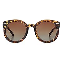 grinderPUNCH Trendy Round Polarized Sunglasses | Trendy Oversized Sunglasses for Women Men | Retro Round Polarized Sunglasses