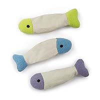 SmartyKat (3 Count) Fish Flop Crinkle Catnip Cat Toys - Multi Color, 3 Count