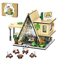 Oichy A-Frame Cabin House Building Set, Camping Friends House Building Kit Creative House Sets Model Toys Gift for Adults and Kids 579PCS