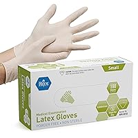 Medical Exam Latex Gloves| 5 mil Thick, Small Box of 100 Powder-Free