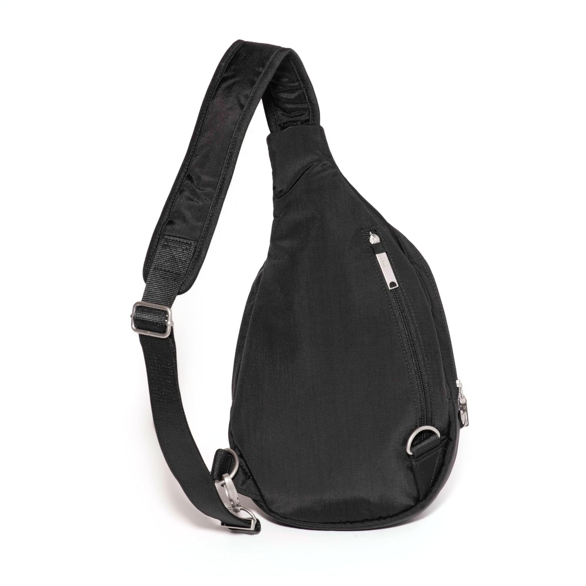 Baggallini Securtex® Anti-Theft Triple Zip Sling - Travel Backpack Sling Bag Crossbody - RFID Wallet Locking Zipper