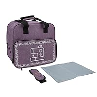 Sewing Machine Bag, Sewing Machine Carrying Case, Large Capacity, Durable Practical Multiple Pockets Design, Suitable for Sewing Classes, Client Meetings and Field Trips(Purple)