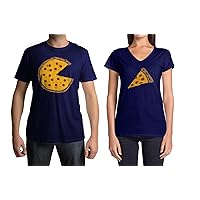 Pizza Pie & Slice Men's & Women's Matching Couples T-Shirt Set