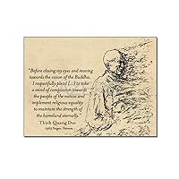 GIISH Thich Quang Duc Portrait Poster Quote Poster 3 Canvas Painting Posters And Prints Wall Art Pictures for Living Room Bedroom Decor 12x16inch(30x40cm) Frame-style