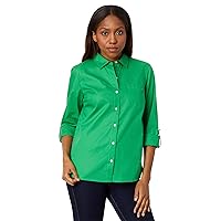 Tommy Hilfiger Women's Button Down Long Sleeve Collared Shirt with Chest Pocket