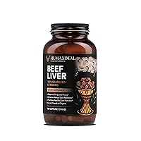 Beef Liver Supplement | Nutrient-Dense Beef Liver Capsules | 100% Grass-Fed & Finished, Freeze-Dried | Boosts Energy Levels, Focus, Skin Health & Liver Function | Non-GMO, 180 Capsules