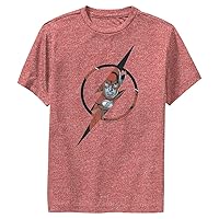DC Comics Flash Character Filled Logo Boys Short Sleeve Tee Shirt