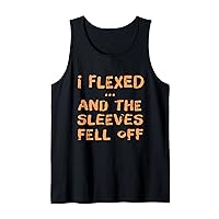 Retro I Flexed and The Sleeves Fell Off Funny Gym Motivation Tank Top
