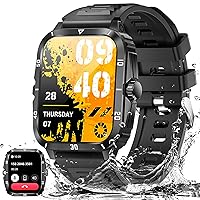 Military Smart Watch for Men 3ATM Waterproof Watch 2.0'' Big Screen Rugged Tactical Smartwatch 430mAh Fitness Tracker with Heart Rate Sleep Monitor Outdoor Pedometer Answer Call for iPhone Android