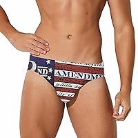 2nd Amendment Brand Vintage American Flag Funny Swim Briefs for Men Bikini Swimsuit Low Rise Short Surfing Briefs Swimwear