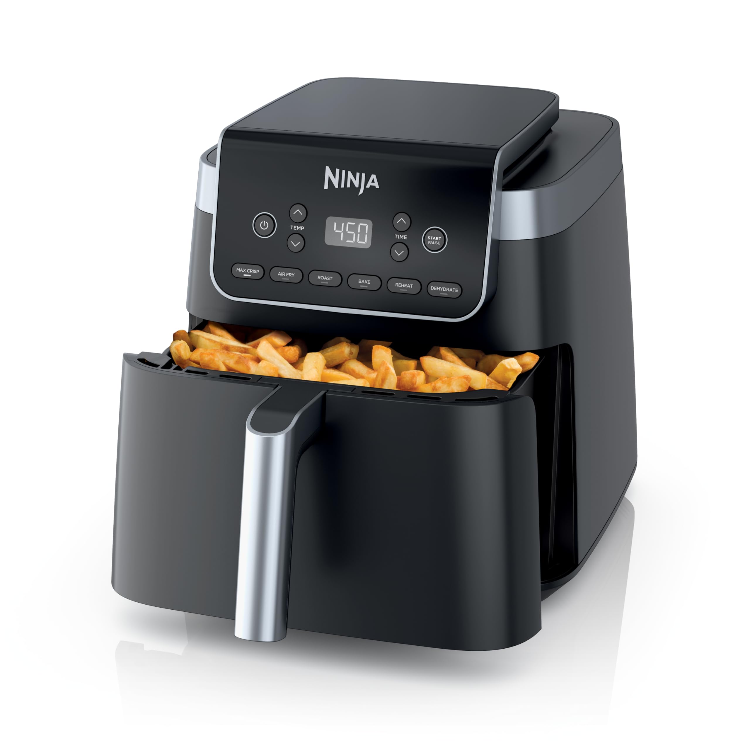 Ninja AF181 Air Fryer Pro XL 6-in-1 with 6.5 QT Capacity, Max Crisp, Air Fry, Air Roast, Bake, Reheat, Dehydrate, Max Crisp Technology with 450F, Nonstick Basket & Crisper Plate, Grey