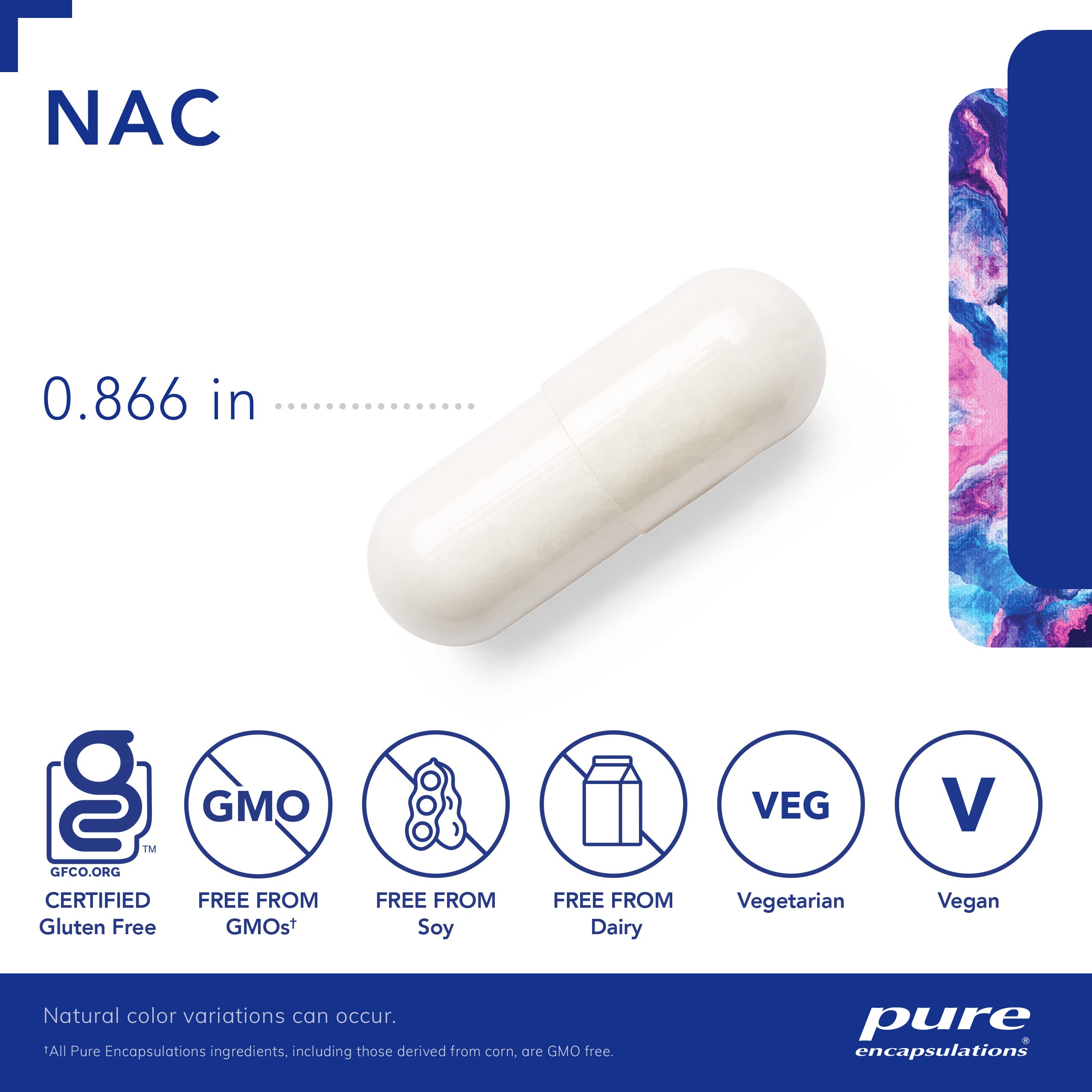 Pure Encapsulations NAC 600 mg - N-Acetyl Cysteine NAC Supplement for Lung Health & Immune Support, Liver Support & Antioxidants* - with Freeform N-Acetyl-L-Cysteine - 90 Capsules