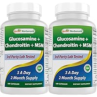 Best Naturals, Glucosamine Chondroitin and MSM Joint Supplements, 2600 mg per Serving, (180 Count (Pack of 2))