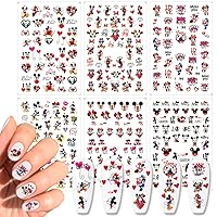 Valentines Nail Stickers Heart Nail Decals 3D Self Adhesive Nail Design Heart Love Romantic Valentine's Day Nail Decals for Women Girls DIY Manicure Valentine's Day Nail Decoration