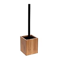 Bath Bliss Small Square Oslo Bamboo Tiolet Brush | Dimensions: 3.94 x 3.94 x 14.37 | 360 Degree Brush Head | Bathroom Cleaning | Bamboo Design | Bathroom Accessories | Natural