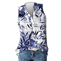 Built in Bra Tank Tops for Women, Fitted Tank Tops Women, Women's Summer Tops with Sleeves Wife Beaterz Woman Cotton Women's Printed Sleeveless Button-Down Casual Shirt Tank Tops (XL, Dark Purple)