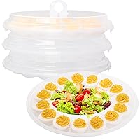 Shindel 3PCS Deviled Egg Platters, Deviled Egg Containers with Lid Portable Egg Tray Egg Carrier For Party Home Kitchen Refrigerator