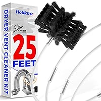 Holikme 25 Feet Dryer Vent Cleaning Brush, Lint Remover, Synthetic Brush Head, Use with or Without a Power Drill