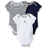 Little Me baby-boys 3-pack 100% Cotton Scratch Free Tag Onesies