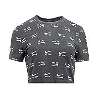 Nike Air Women's Slim-Fit Printed Crop T-Shirt Size - X-Small Black/White