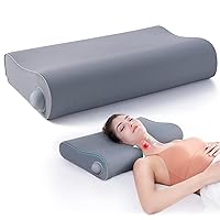 Cervical Pillow for Neck Pain Relief,Adjustable Neck Support Pillow with Inflatable Tube, Memory Foam Cooling Queen Pillows for Side Sleepers,Back and Stomach Sleepers.