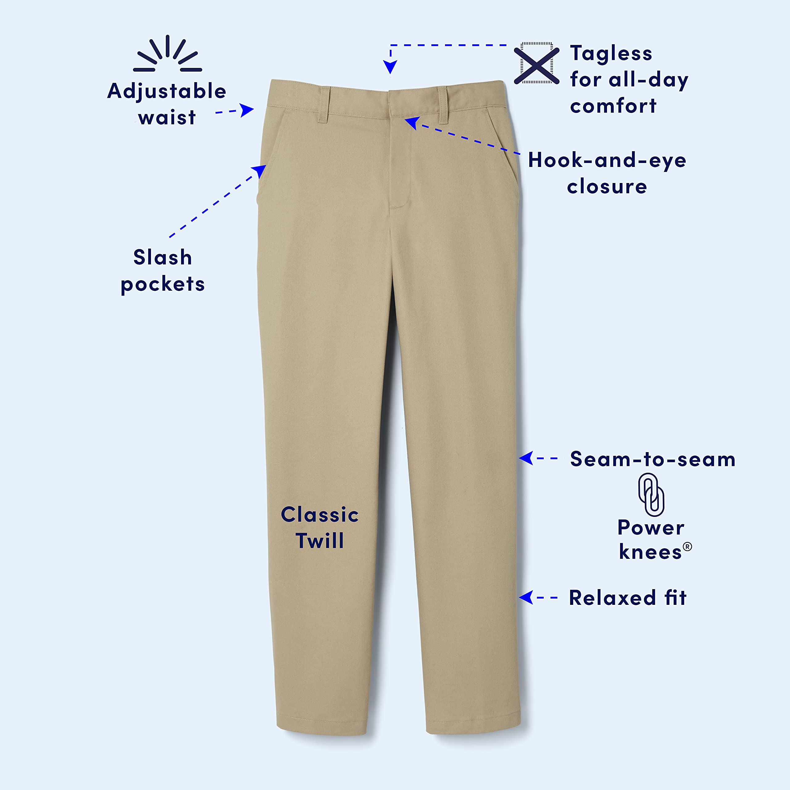French Toast Boys' Flat Front Relaxed Pants