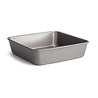 Cooking Light Heavy Duty Nonstick Bakeware Carbon Steel Square Cake Pan with Quick Release Coating, Manufactured without PFOA, Dishwasher Safe, Oven Safe, 8-Inch x 8-Inch, Gray