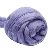 Crochet Kit Yarn 3.53oz Gray Wool Roving Yarn, Wool Felting Supplies,Pure Wool, Chunky Yarn, Spinning Wool Roving for Felting DIY