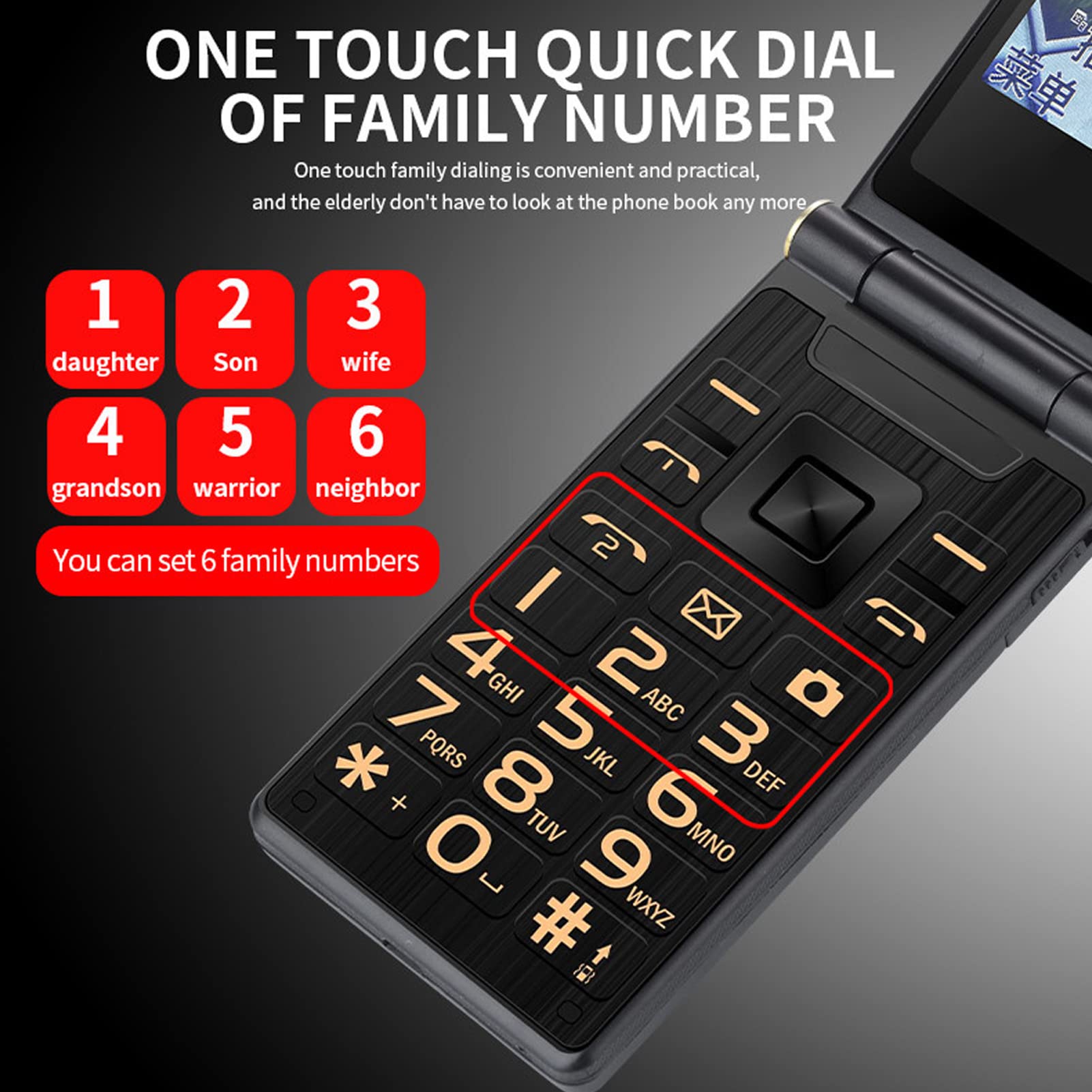 and LED Flashlight for Seniors,2.8in Dual SIM Flip Phone with Long Standby Professional Speakers, Multi-Function Flip Phone