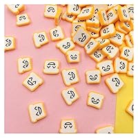 NIANTU109 50g Cartoon Toast Bread Polymer Hot Clay Sprinkles for Nail Art Decoration Craft Slices Accessories DIY Making Phone Decor Gift (Color : 10mm Bread)