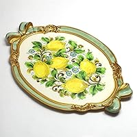 Made in Italy isp-2125le Lemon Pattern Resin Tray for Tabletop, Antique Style, Lightweight, Large Size