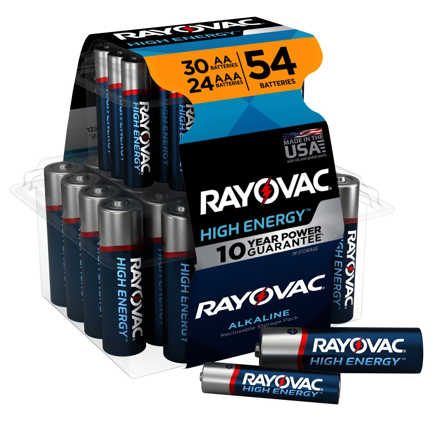 Rayovac AA Batteries & AAA Batteries Variety Pack, 24 Triple A Battery and 30 Double A Battery (54 Count)