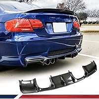 Carbon Fiber Rear Diffuser for BMW 3 Series E92 E93 M3 2Door 2008-2013 Custom Parts Bumper Cover Lower Lip Spoiler Valance Protector Body Kits Factory Outlet (Style I)