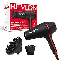 Revlon Smoothstay Coconut Oil-Infused Hair Dryer (2000 watts, 2 Accessories for Styling Versatility: Diffuser & Concentrator Comb, Ceramic Tourmaline Ionic Technology) RVDR5317