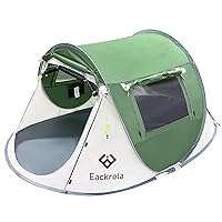 Eackrola 2-Person-Tent, Instant Pop up Tent for Camping, Easy Setup Beach Tent Sun Shelter - Ventilated Mesh Windows, Water Resistant, Carry Bag Included (Green)