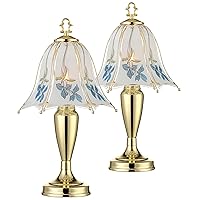 Regency Hill Blue Flower Traditional Accent Table Lamps 18